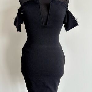 Topshop Black Mini Dress with Unique Cutout Design